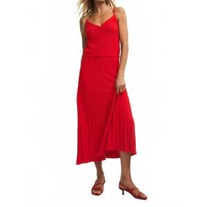 NEW Z SUPPLY lexa crochet sweater skirt in red